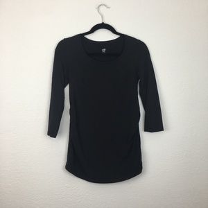 H&M Mama 3/4 Sleeve Maternity Shirt Black Small